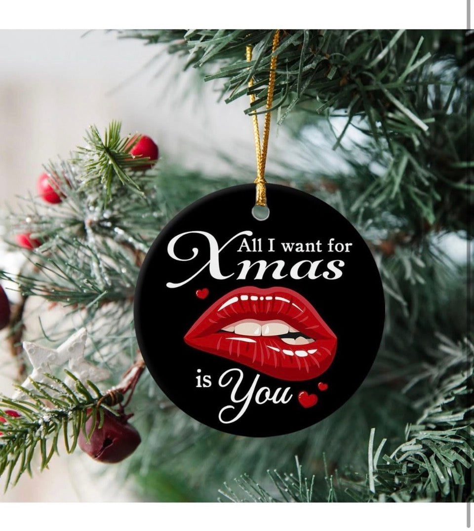 Open Box New MeoDen All I Want for Xmas is You - Couples Christmas Ornament - Ideal Gifts for Men & Couple