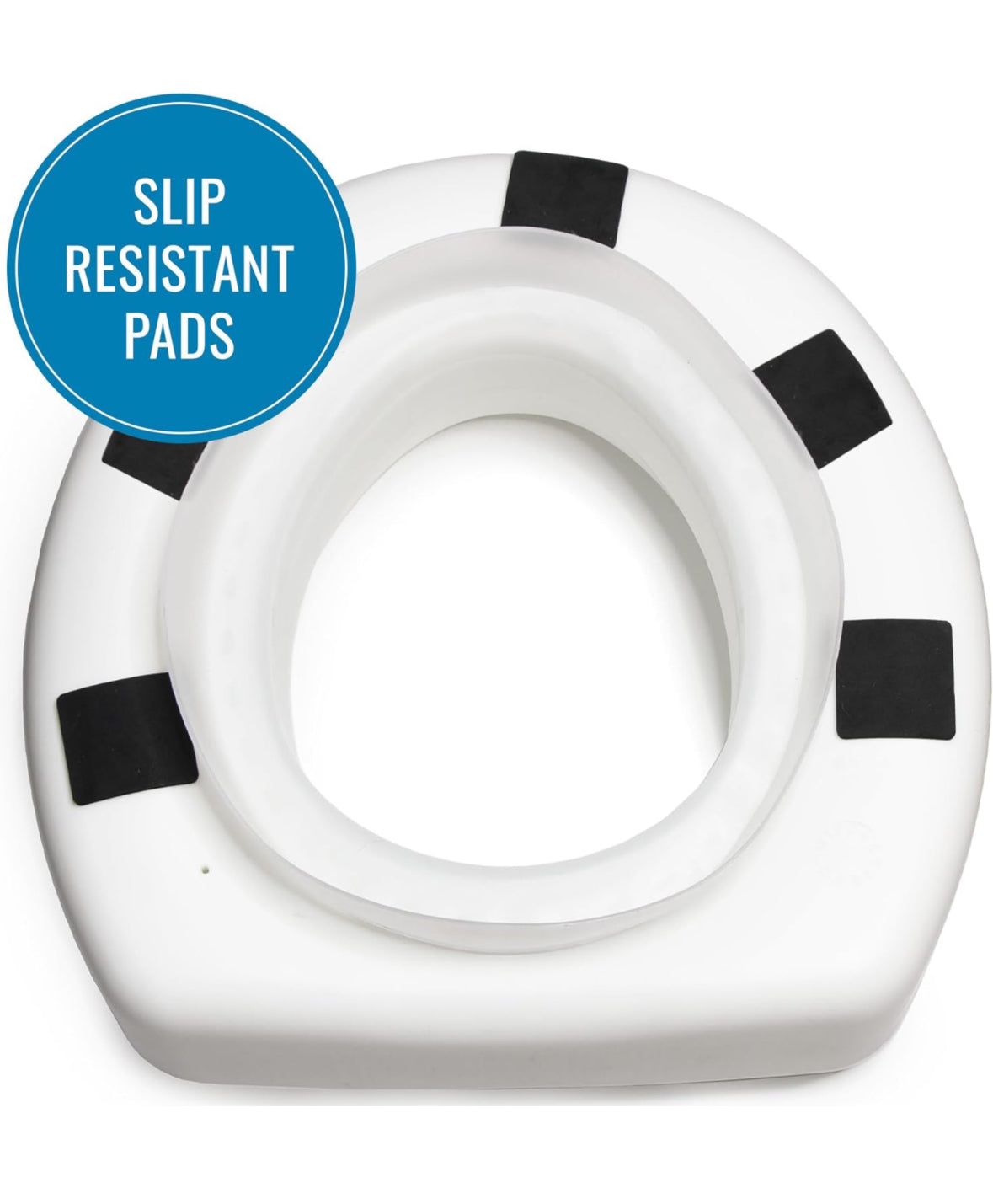 HealthSmart Raised Toilet Seat Riser That Fits Most Standard (Round) Toilet Bowls for Enhanced Comfort and Elevation with Slip Resistant Pads, FSA HSA