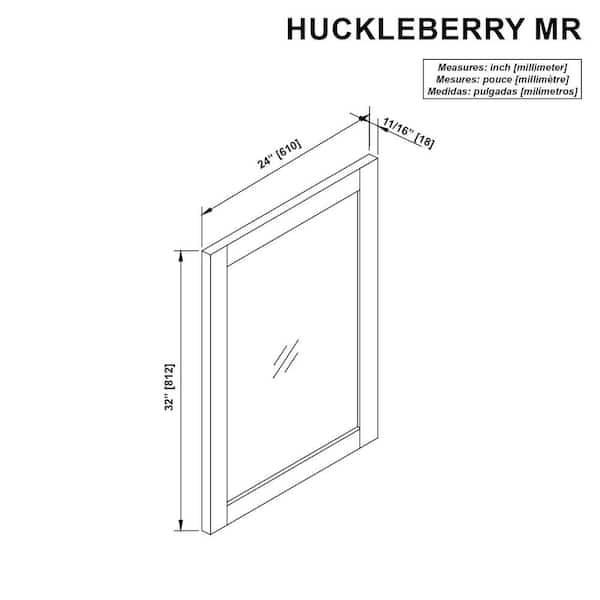 Open Box GLACIER BAY Huckleberry 24 in. W x 32 in. H Rectangular Framed Wall Mount Bathroom Vanity Mirror in Weathered Tan