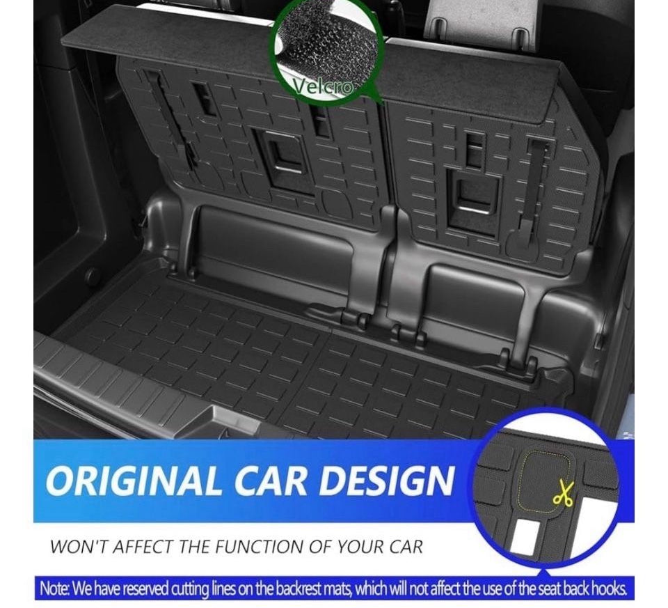 Open Box New 7&8 seater xipoqix trunk mat backrest mat compatible with 2021-2025 toyota sienna tpe cargo mat replacement for 2021-2025 toyota sienna a