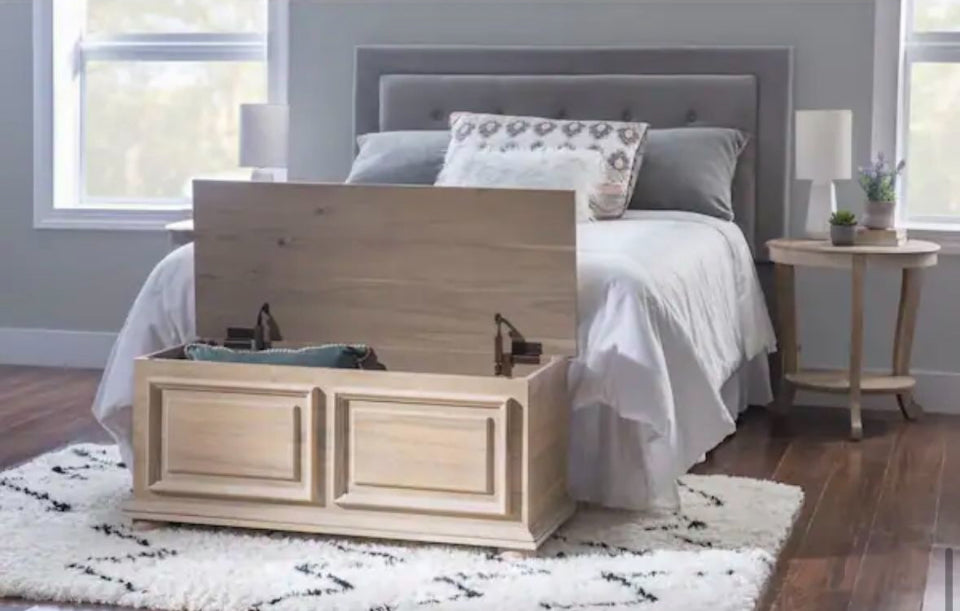 New Powell Company Rockland Natural Finish Cedar Chest with Raised Panels and Bun