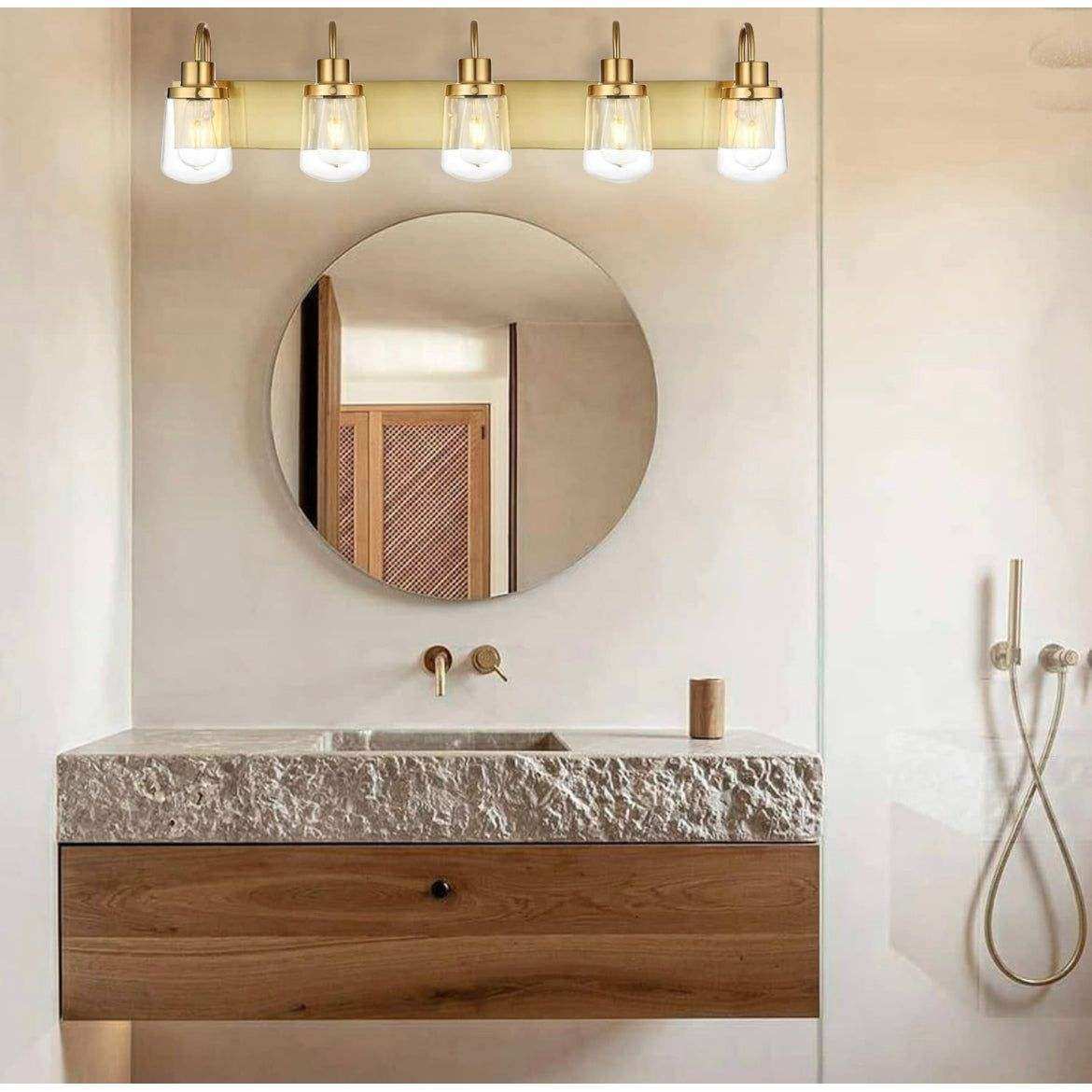YAOHONG Modern Bathroom Vanity Light 5 Lights Lamp - Selzalot