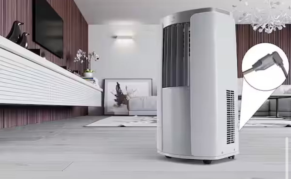 HDX 9 ft. 12/3 20 Amp 250-Volt Air Conditioner Extension Cord, Grey