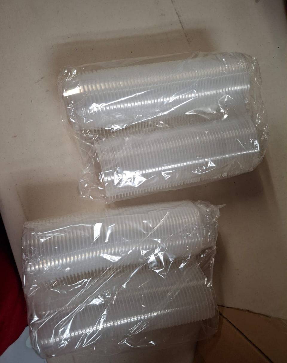 Open Box Didaey 300 Pcs 2 oz Plastic Dressing Containers Clear Portion Cups Small Condiment Containers with Lids Hinged Airtight Souffle Cups Disposab