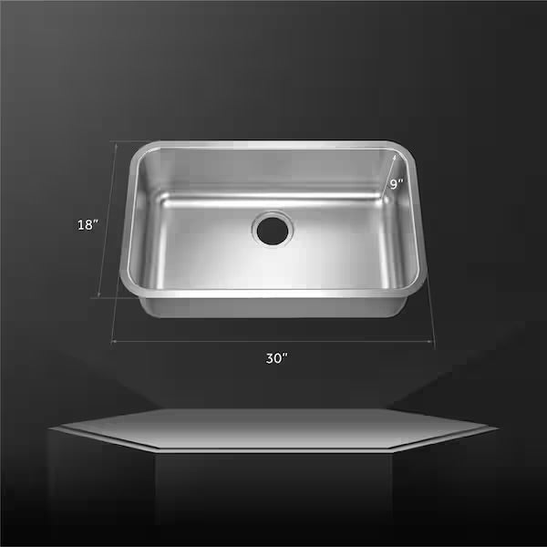Open Box Glacier Bay Builder 30 in. Undermount Single Bowl 18 Gauge Stainless Steel Kitchen Sink with Strainer