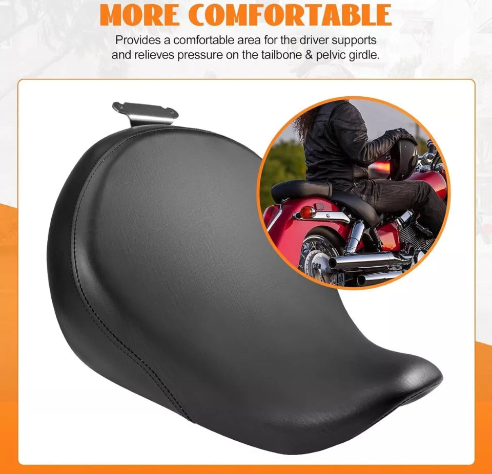 Open Box Motorcycle Front Rider Driver Seat Pillion Cushion Pad with Mounting Bracket Fit