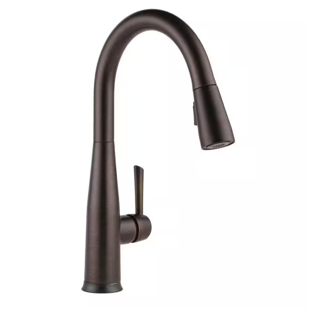 Delta Essa Touchless Kitchen Faucet in Venetian Bronze with 360-degree swivel pull-down sprayer