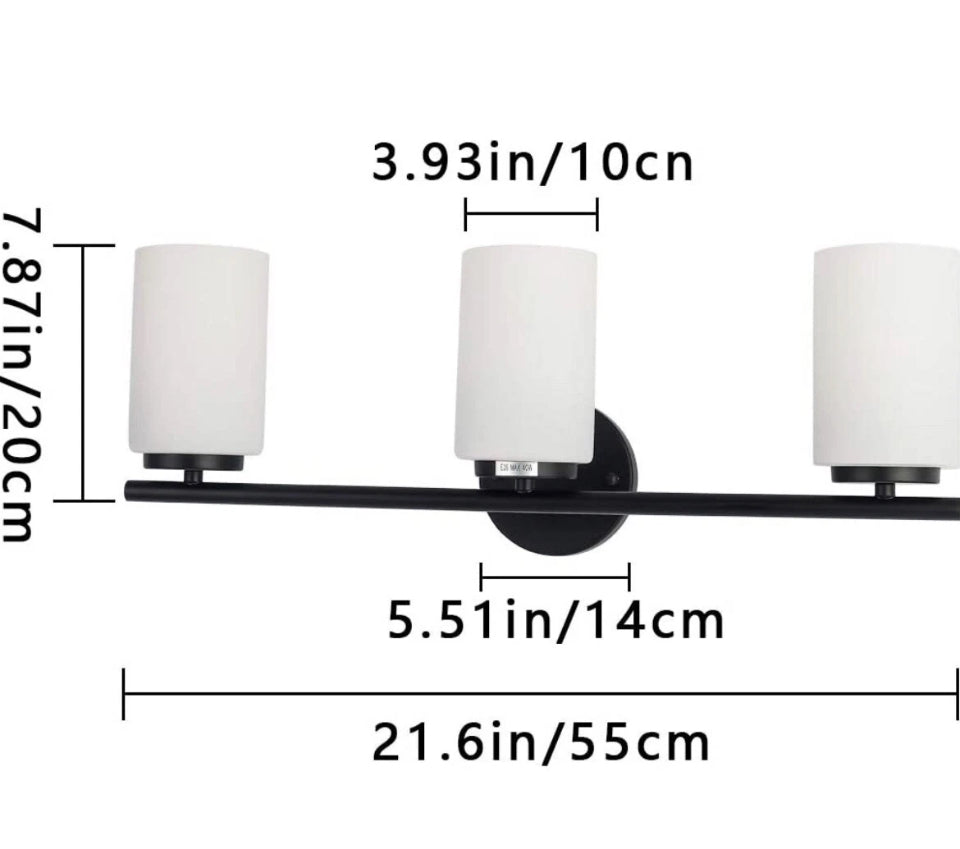PUUPA 3 Light Bathroom Vanity Light, Modern Interior Black Farmhouse Industrial
