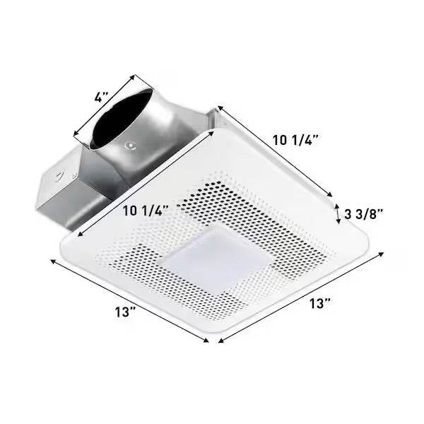 Open Box Panasonic WhisperThin DC LED Pick-A-Flow 80 -100 CFM Ceiling/Wall Bathroom Exhaust Fan, 3-3/8 in. Low Profile Housing