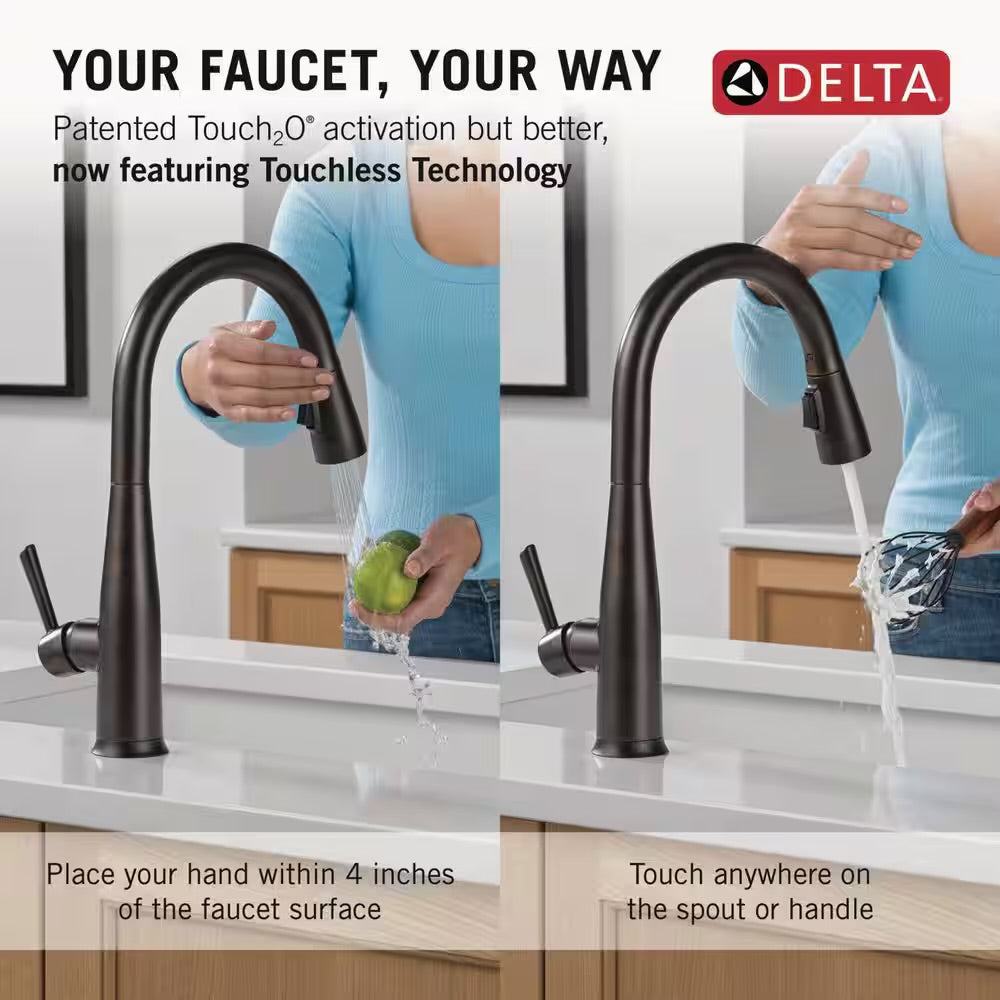 Delta Essa Touch/Touchless Venetian Bronze 16 in. H Pull Down Sprayer Kitchen Faucet with 360 Degree Spout Swivel