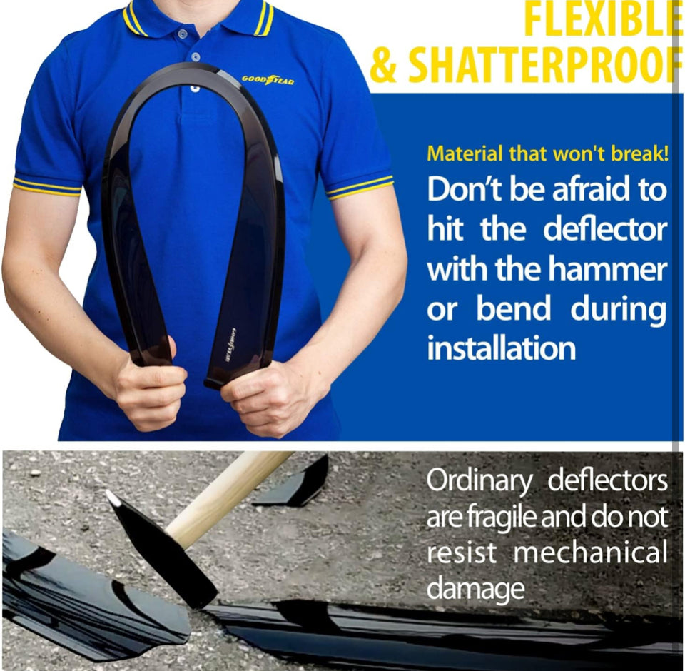 Open Box Goodyear Shatterproof in-Channel Window Deflectors for Subaru Outback 2020-2024, Rain Guards, Window Visors for Cars, Vent Deflector, Car Acc