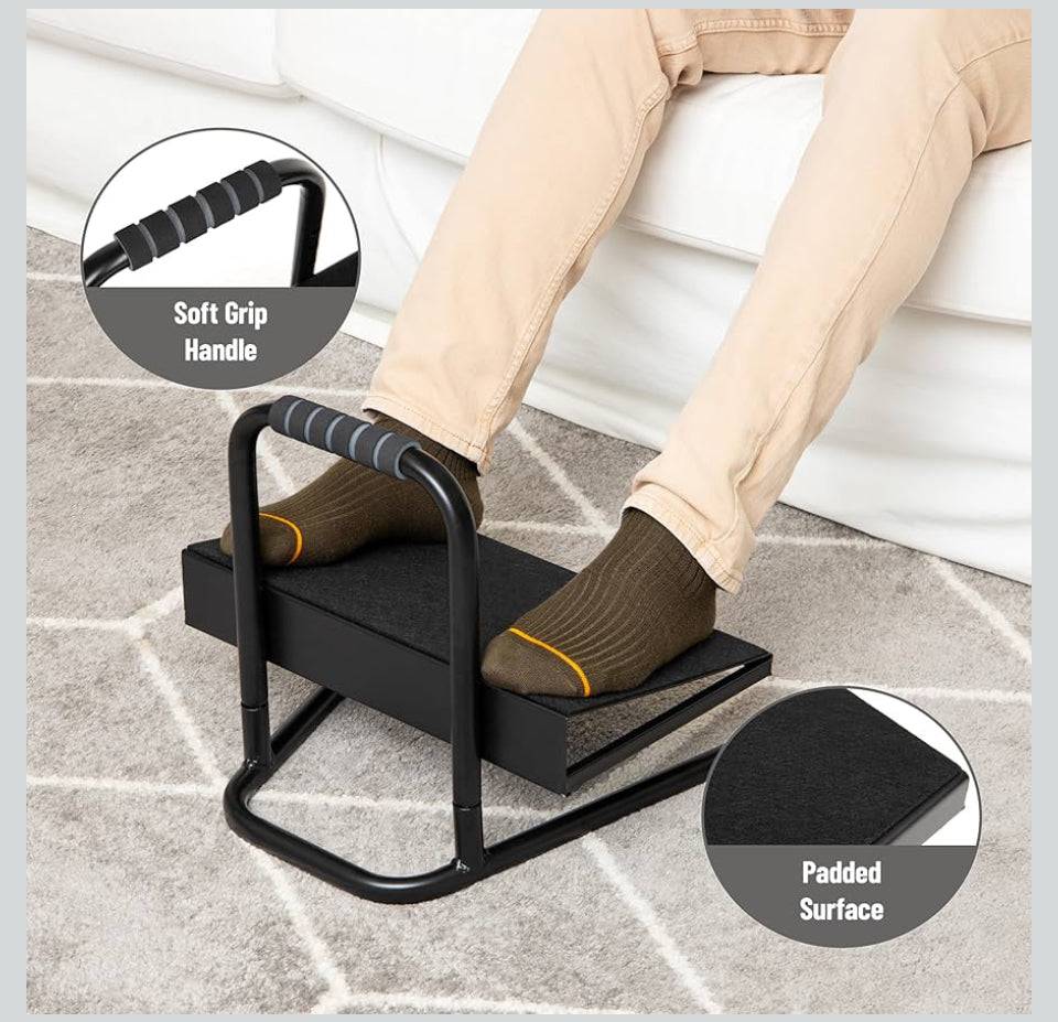 Open Box Mind Reader Foot Rest, Foot Stool, Under Desk at Work, Ergonomic, Adjustable, Office, Metal, 15"L x 14.25"W x 14.5"H, Black