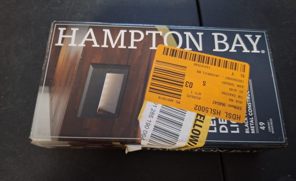 Hampton Bay 49 Lumen 5.5 in. Low Voltage Black Integrated LED Deck Light