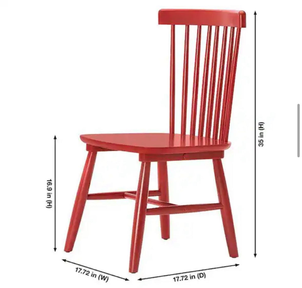 Open box StyleWell Chili Red Windsor Solid Wood Dining Chairs (Set of 2)
