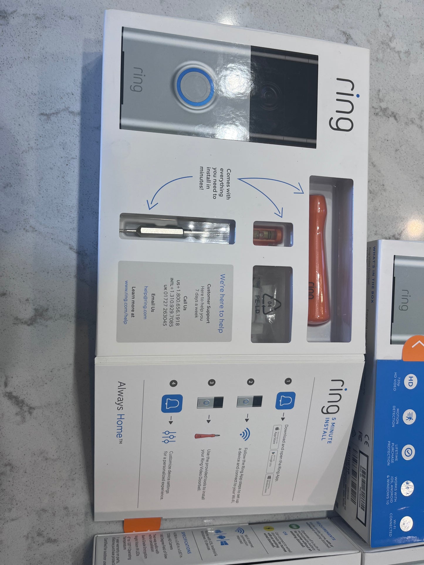 Brand New Ring Battery Doorbell with Head-to-Toe HD Video, Live View with Two-Way Talk, and Motion Detection & Alerts