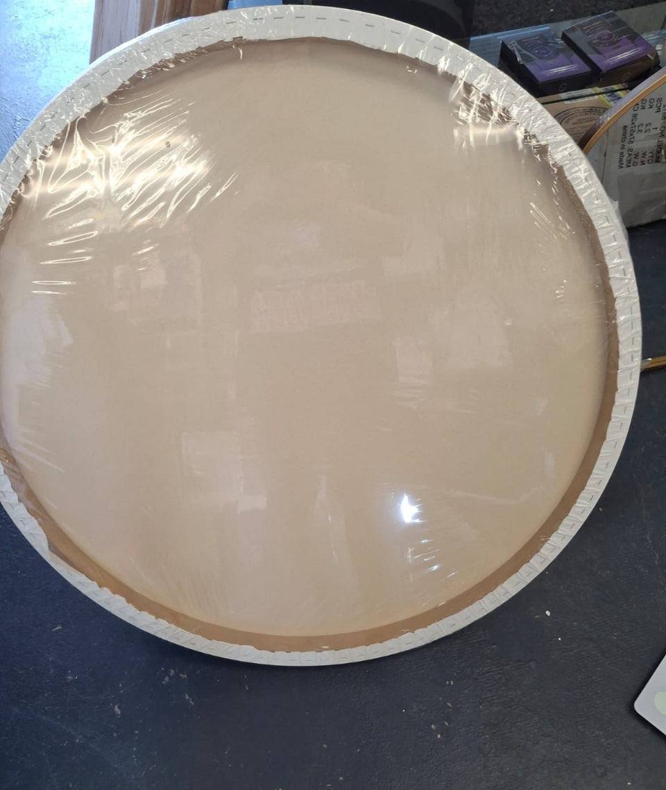 U.S. Art Supply 36 inch Diameter Round Gallery Depth 1-1/2" Profile Stretched Canvas 2-Pack - Acrylic Gesso Triple Primed 12-Ounce 100% Cotton Acid-Fr