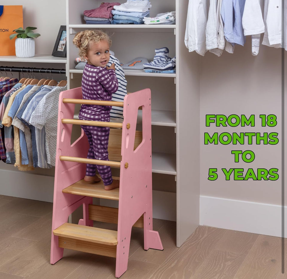 Open box ocodile Toddler Standing Tower - Adjustable Height Toddler Kitchen Stool Helper - Ideal Kids Kitchen Step Stool for Learning New Skills - 202