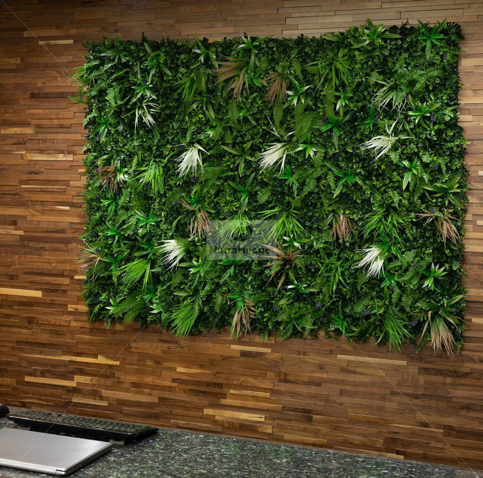 Open Box NatraHedge Artificial Kauai Living Wall Vertical Garden for Outdoor Hedge Installments or Indoor Decor (5 Pack) 28 SQF