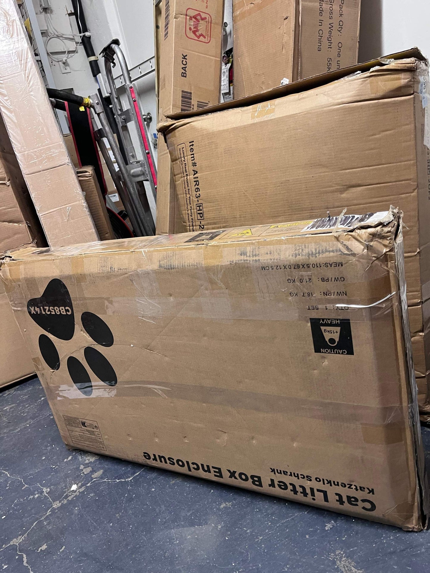 Cat Litter Box Enclosure, Hidden Litter Box Cabinet Furniture with Bell,