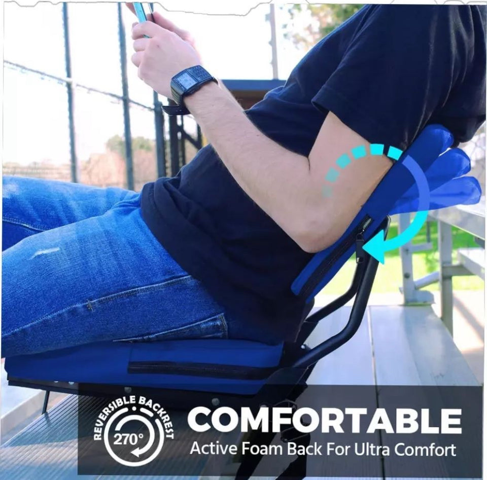 Open Box New Hutmang Stadium Seats for Bleachers with Back Support - Black - Hutmang - New Open Box