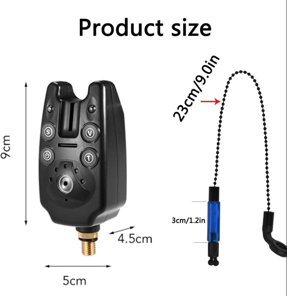 Open Box Adjustable Retractable Carp Fishing Rod Stand Holder, Fishing Rod Pod with 3 Bite Alarms & 3-Piece Bait Swinger Set