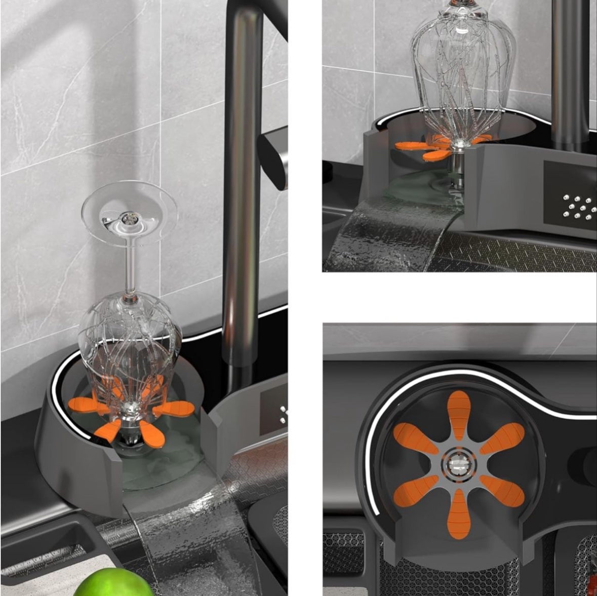 Modern Kitchen Sink Honeycomb Embossed Large Single Bowl Sink,With Digital Pullout Faucet,Cup Wash,Purifying Faucet,Soap Dispenser,Multi-Func