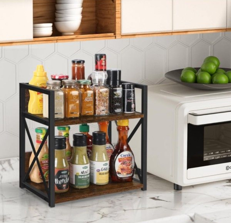 Brand New YINMIT Countertop Shelf Organizer, Coffee Bar Accessories Organizer, Spice Rack Organizer, Coffee Counter Shelf Organizer, 2 Tier Coffee Org