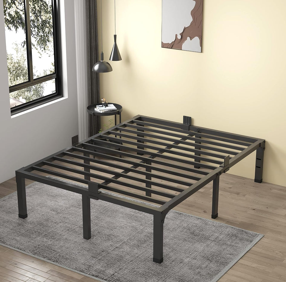 Open Box MAF 14 Inch Metal Platform Full Size Bed Frames, Heavy Duty Black Bed Frame with Steel Slats Support, No Box Spring Needed, Noise Free, Easy
