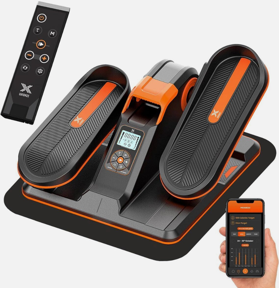 Open Box WINDAZE Under Desk Elliptical Machine with Smart App, Mini Training Machine