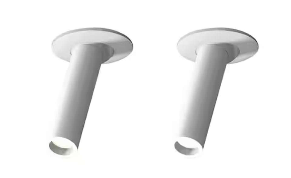 HUOKU Parroco White Integrated LED Fixed Track Gimbal Head (2 Piece of 1-Pack)