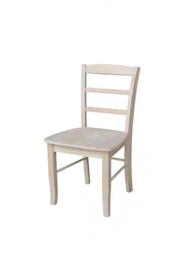 New International Concepts Unfinished Madrid Ladderback Dining Chairs (Set of 2)