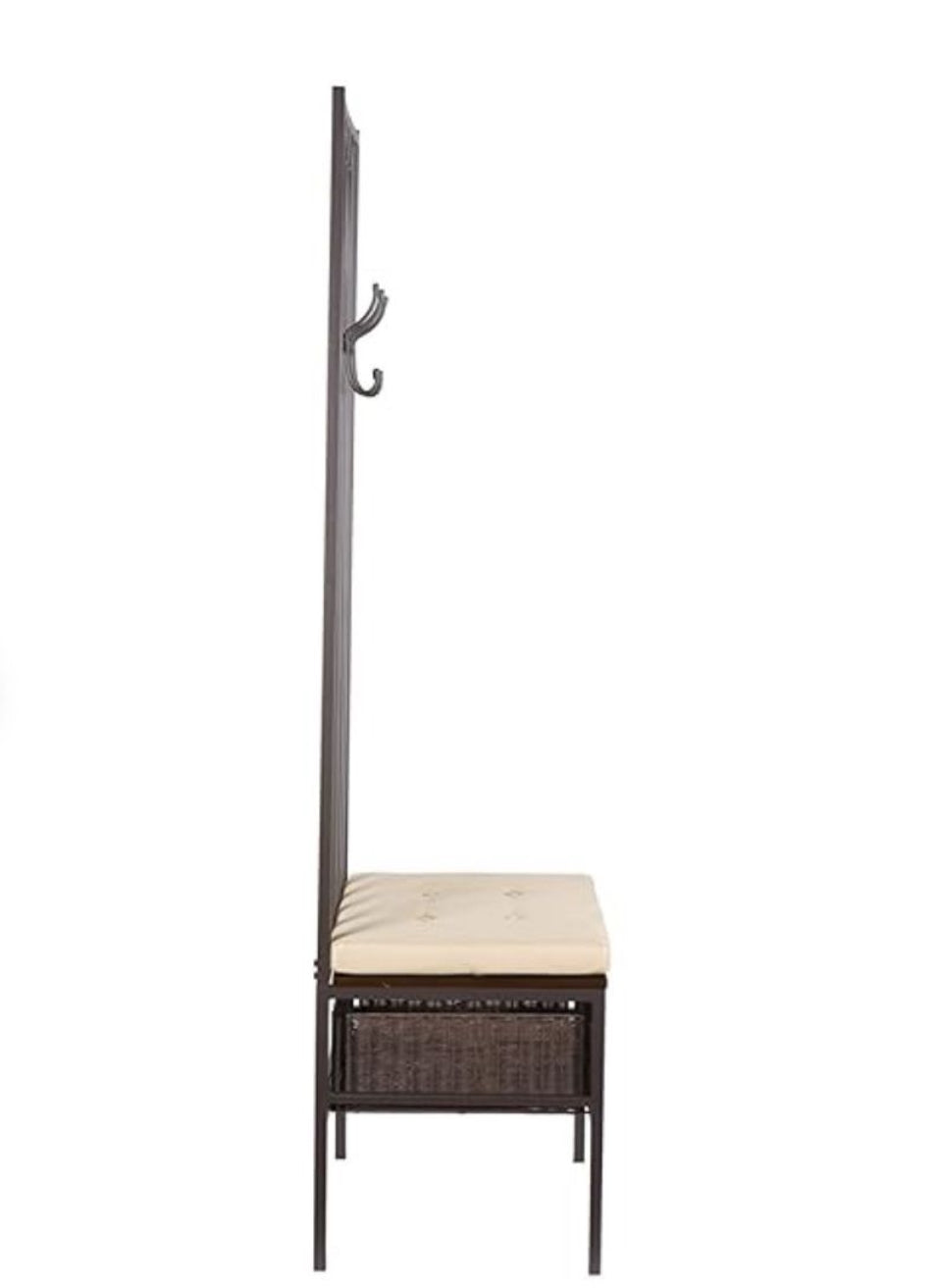 SEI Tristan Hall Tree Bench, 72H x 25W x 18D, Dark Brown