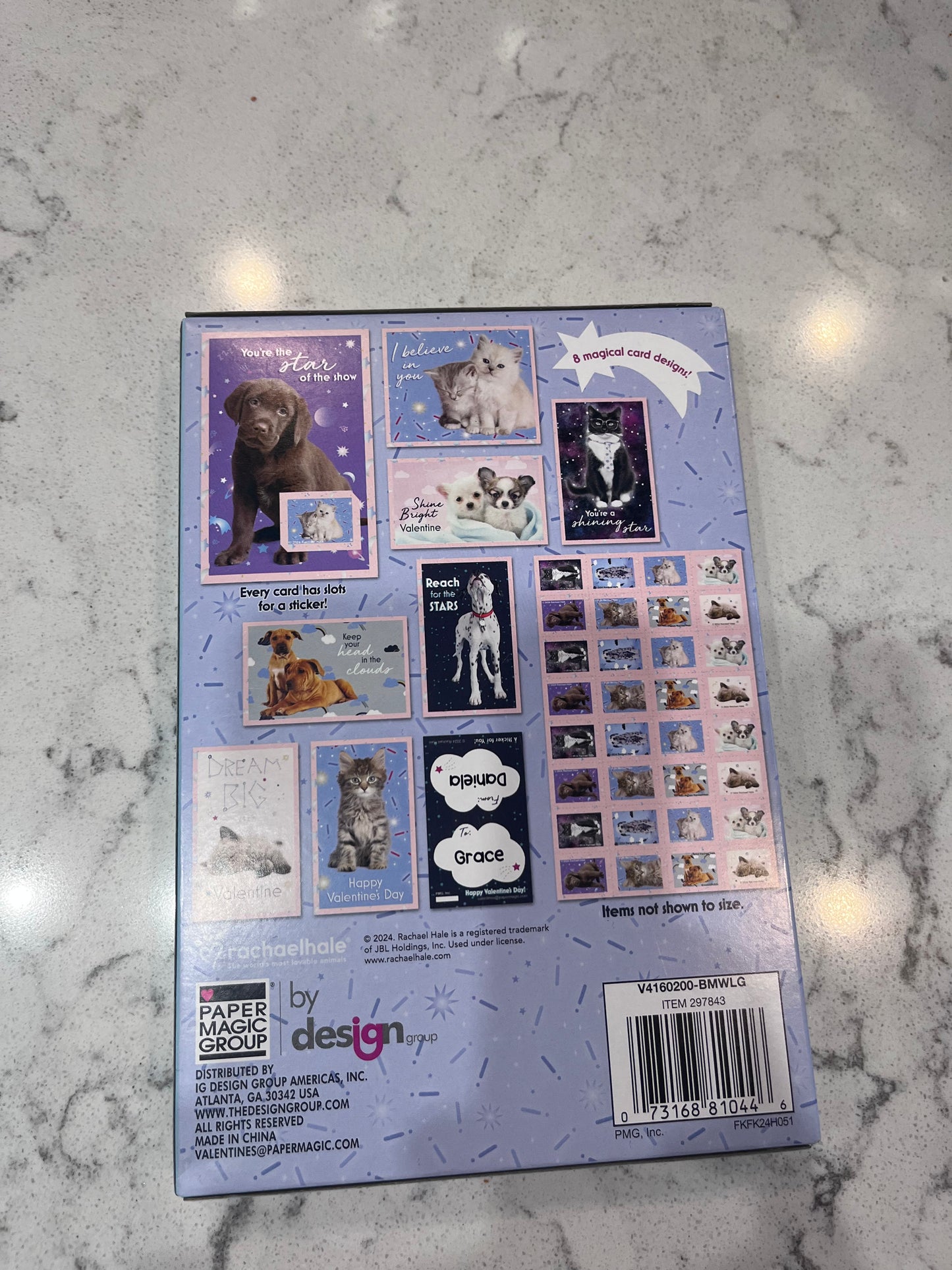 Brand New Rachaelhale 32 Valentines Day Cards With 32 Stickers + 48 Heart Seals - 3+