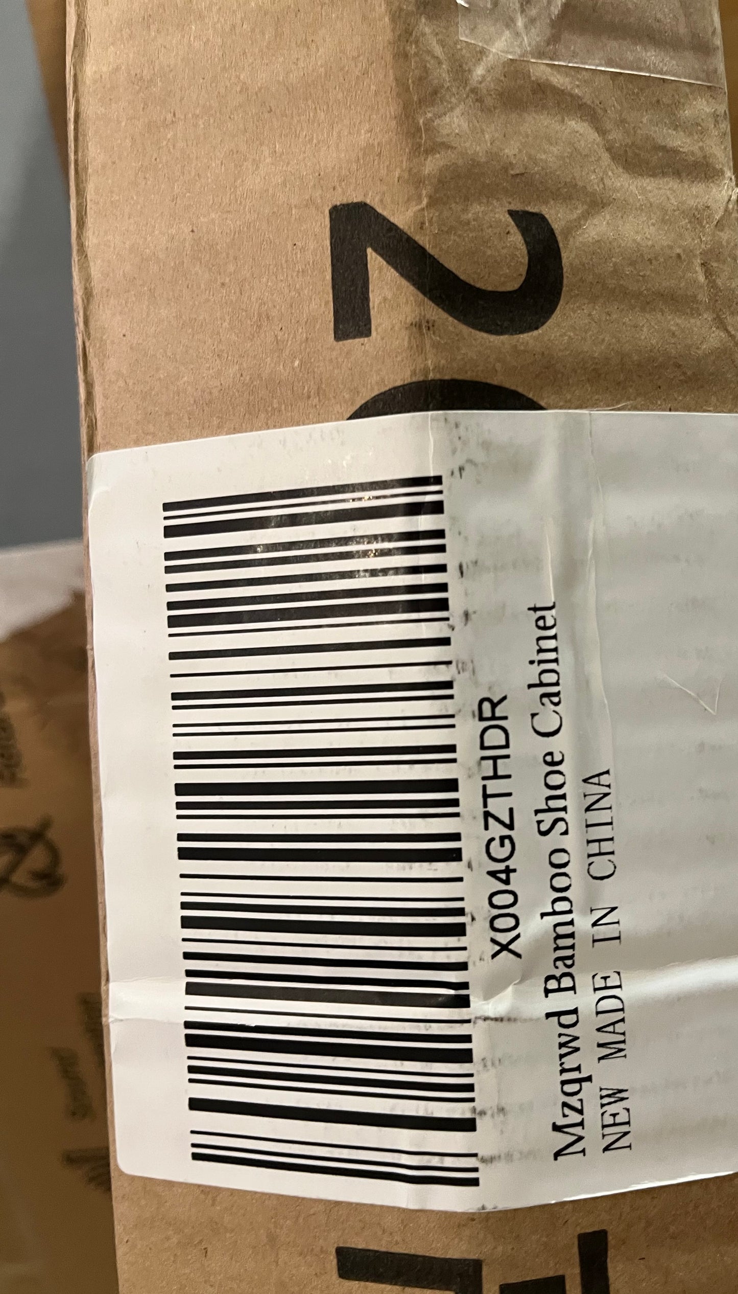 Open Box MZQRWD Bamboo Shoe Cabinet, Hidden Slim Shoe Cabine with 2 Rows of Hooks and 2 Ventilated Flip-Up Drawers, Freestanding Rattan Narrow Shoe Ca