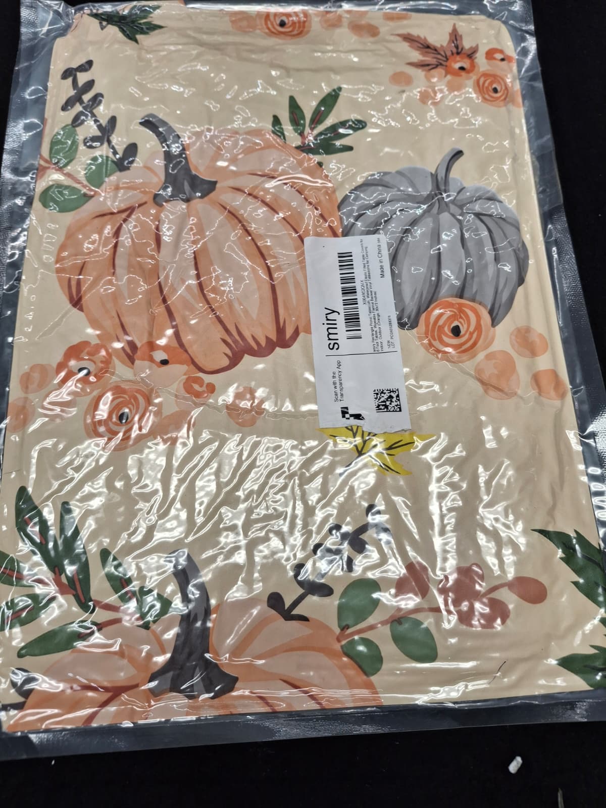 New Smiry Plastic Thanksgiving Tablecloth, Pumpkin Waterproof Elastic Fitted
