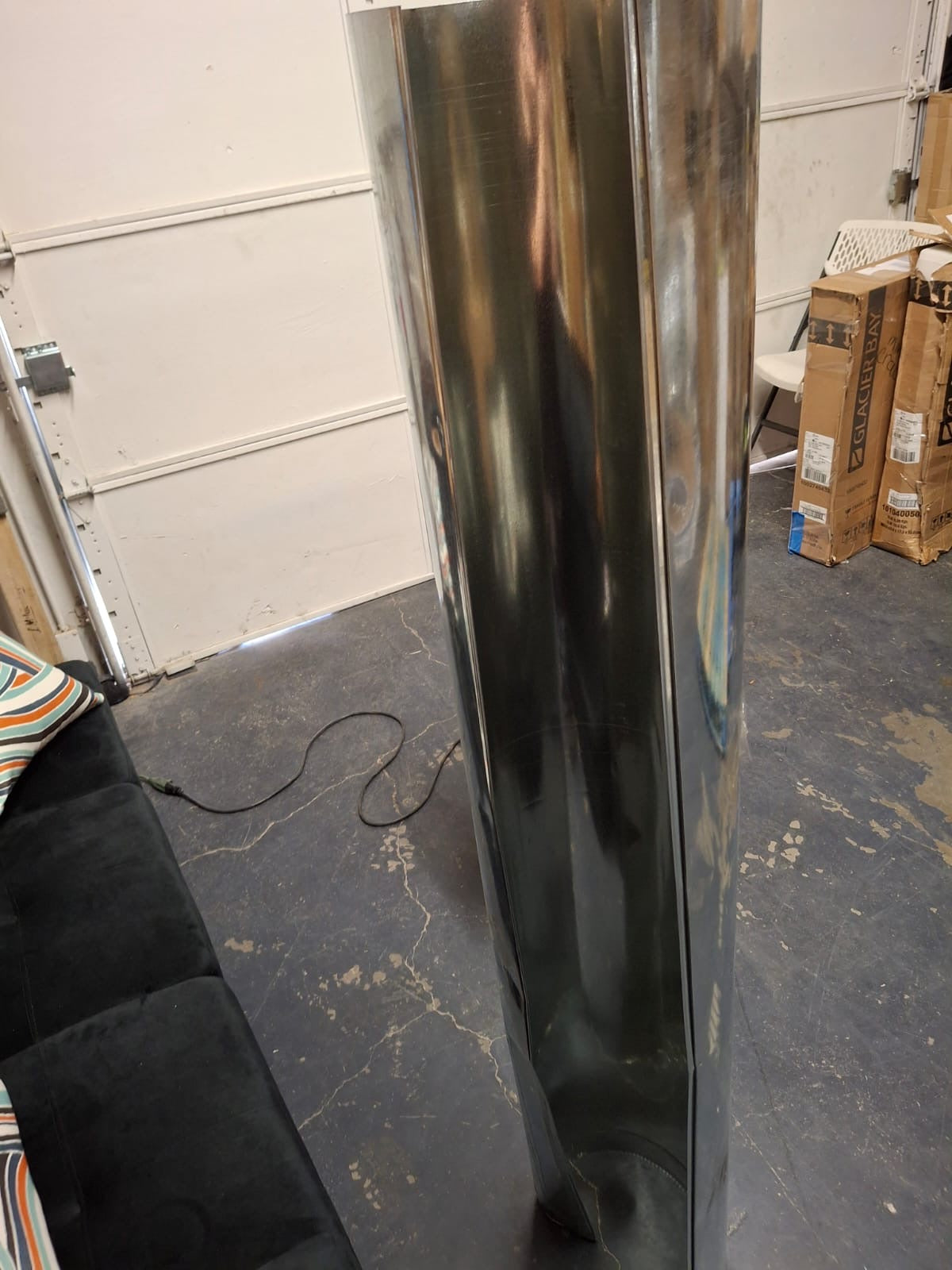 Open Box Master Flow 8 in. x 5 ft. Beaded Metal Duct Pipe