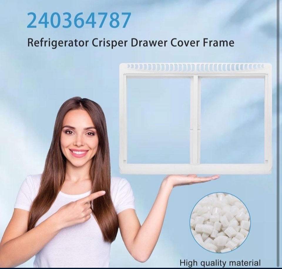 Open Box FBULWSEC 240364787 Refrigerator Crisper Drawer Cover Frame Crisper Pan Cover Compatible with Frigidaire Refrigerator-Replaces 240364714, 2403
