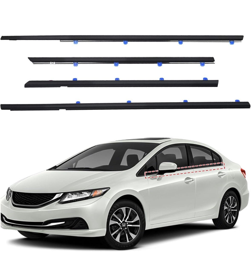 "ItranMc Car Window Weather Stripping Molding Trim Belt, Compatible with Honda Civic 2012-2015 4-Door Sedan, Replace#72450-TRO-A01 72410TRO-A01 72950-
"
