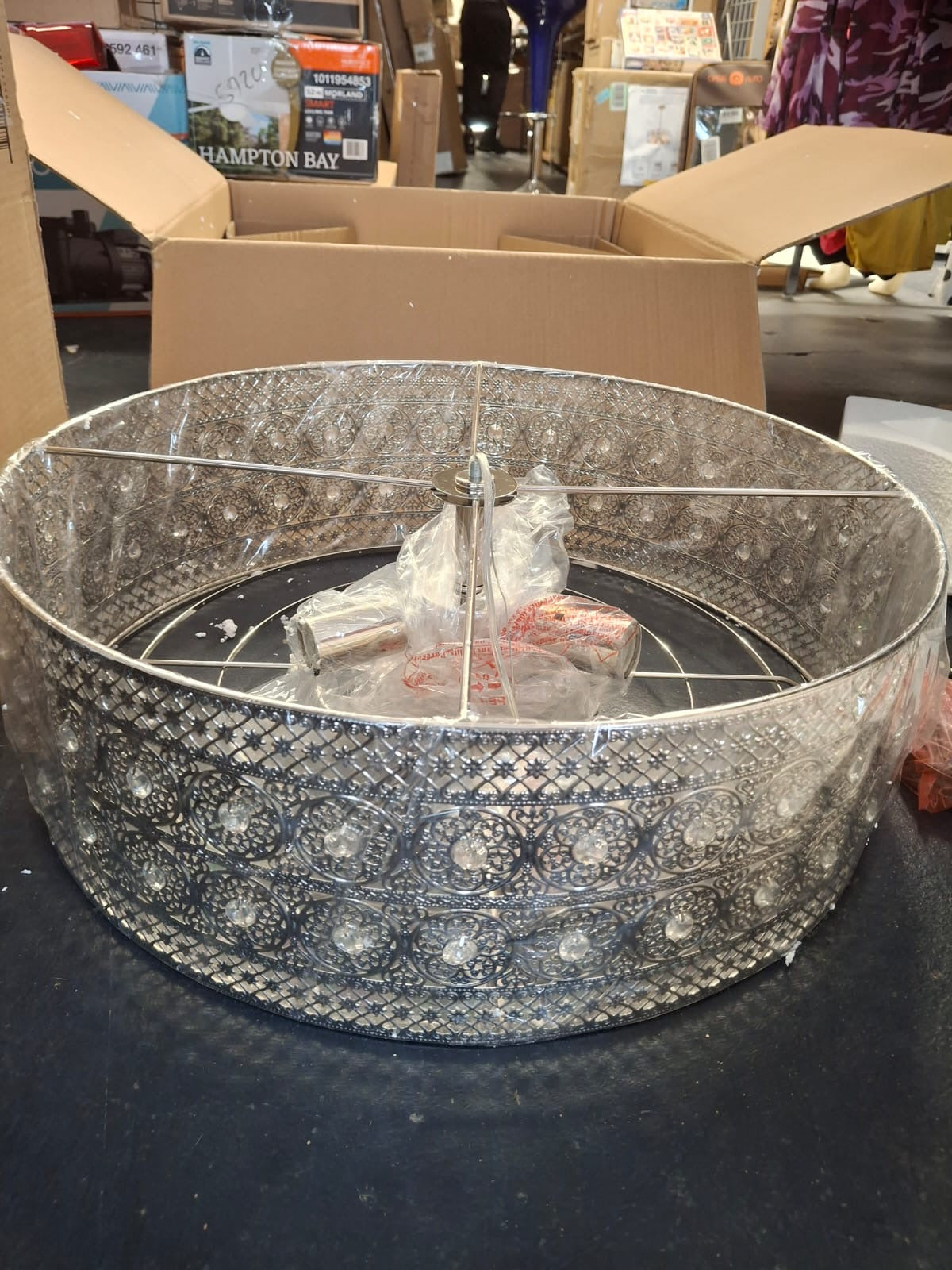 Open Box "24"" Brielle Crystal Chandelier Polished Nickel - River of Goods"