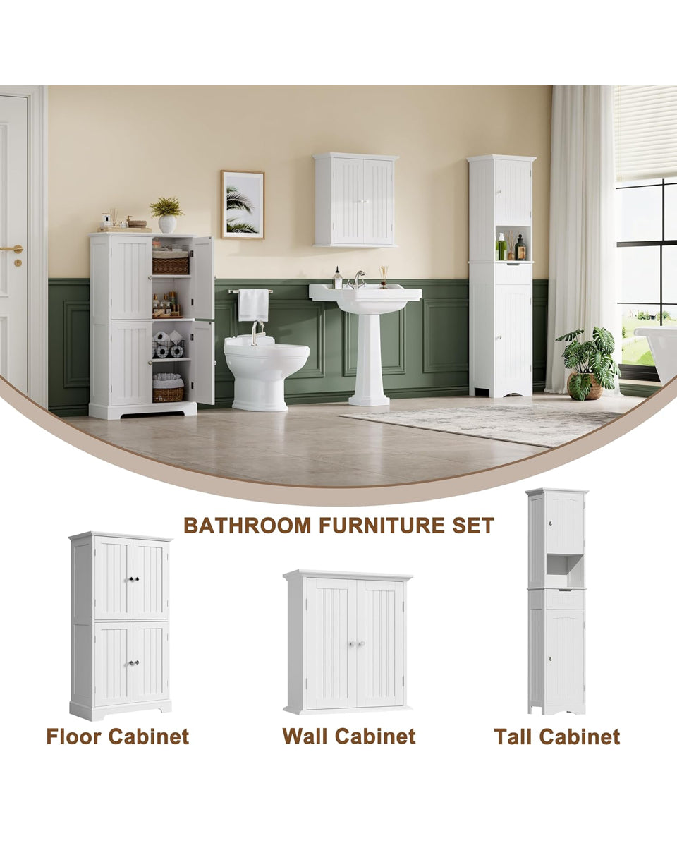 Open Box ChooChoo Bathroom Wall Cabinet, Over The Toilet Space Saver Storage Cabinet, Medicine Cabinet with 2 Door and Adjustable Shelves, Cupboard