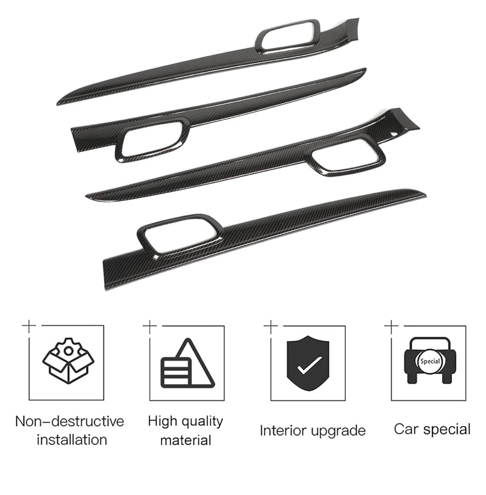 Open Box CheroCar for Jeep Grand Cherokee Dashboard Panel Trim & Door Handle Cover Kits Interior Accessories for 2011-2020 Jeep Grand Cherokee, Carbon