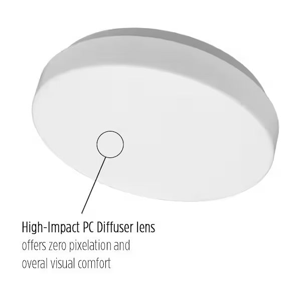 Commercial Electric 7 in. White Closet Light LED Flush Mount Ceiling Light Fixture 810LM Bright White 4000K Bathroom Lighting Laundry Room