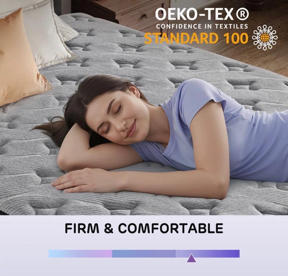 Jarrettsville 12" Firm and Comfortable Hybrid Mattress with Gel Memory Foam