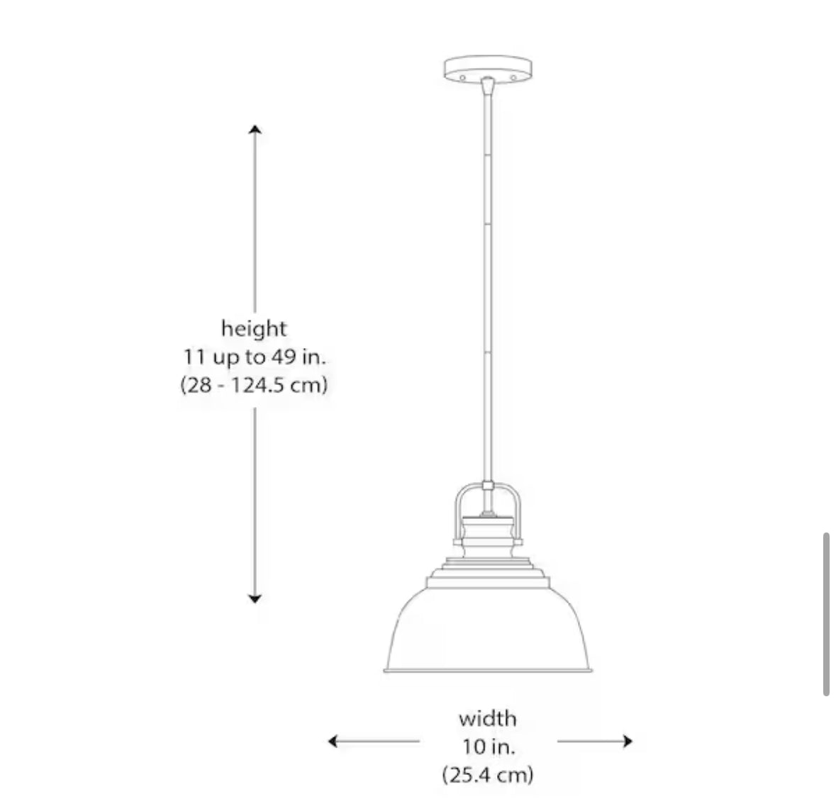 Home Decorators Collection Shelston 10 in. 1-Light Black Farmhouse Pendant Light Fixture with Metal Shade