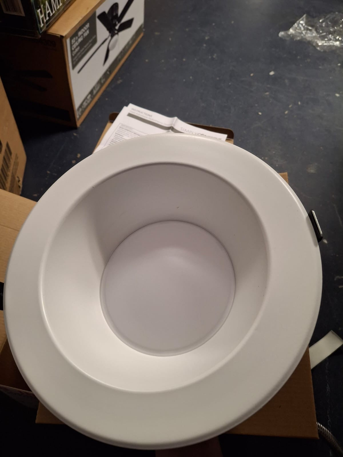 Open Box Simply Conserve 8 in. Selectable CCT Canless Integrated LED Retrofit White Recessed Light with Selectable Lumen CEC Compliant (4-Pack)