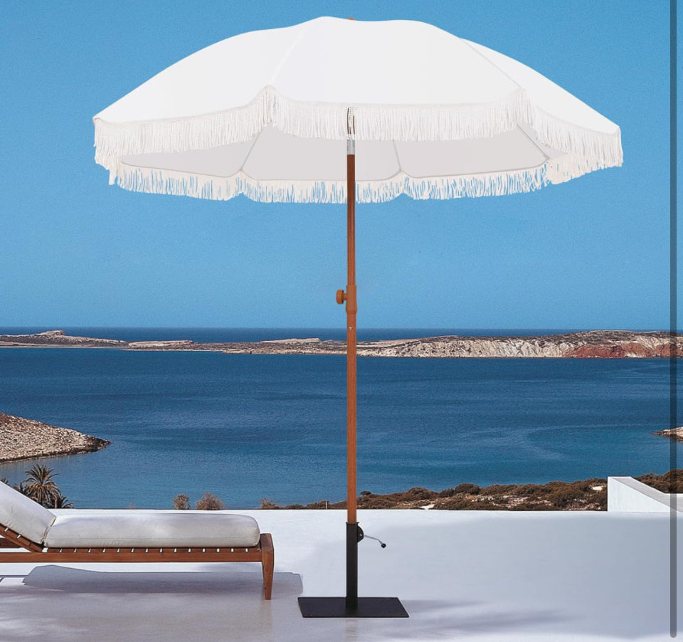 Kbrellaoutlets Patio Umbrella with UPF 50+ Protection, 8 Ribs, Push Button Tilt - Versatile Outdoor Shade for Garden, Courtyard, and Beach - Selzalot