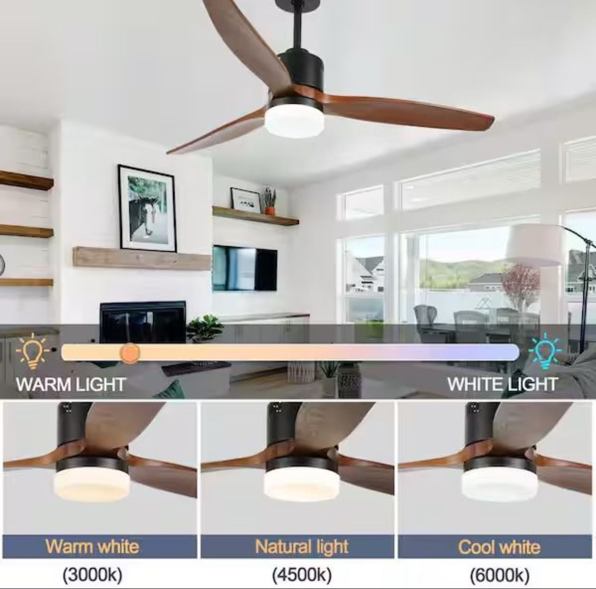 Open Box New Oaks Aura Novella 52in. LED 6-Speed Solid Wood IndoorJapandi-Zen Ceiling Fan With Light,Latest DC Motor, Matte Black