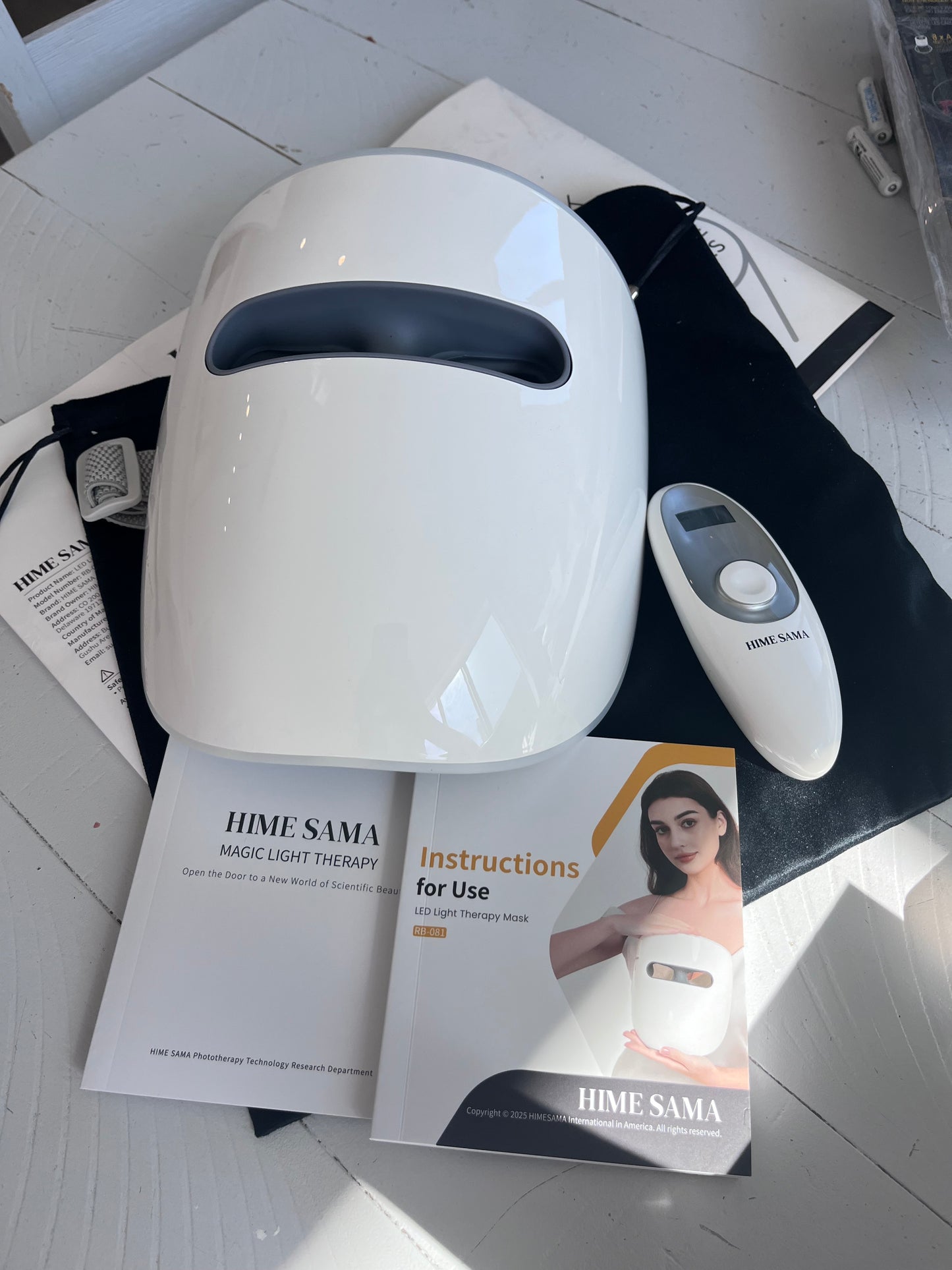 Open Box HIME SAMA Led Face Mask, Red Light Mask for Face, FSA/HSA Eligible, Infrared, Red & Blue Light Mask for Skin Care, Wrinkle Reduction, Wireless