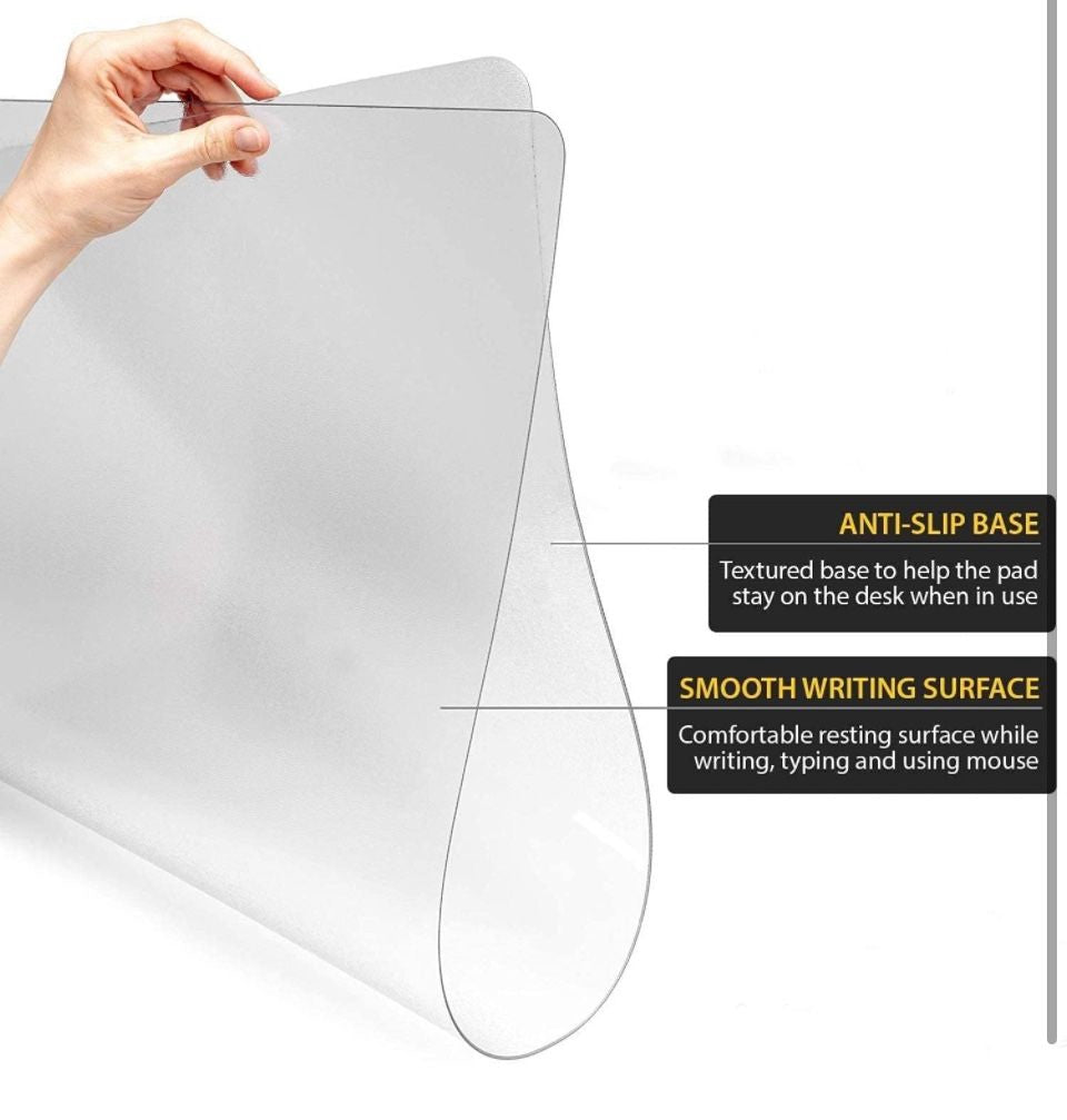 Awnour Clear Desk Mat Multi-functional Desk Pad, 36 x 20 inches - Durable Desk Protector with Anti-slip Base, Transparent view, Spill-resistant Design