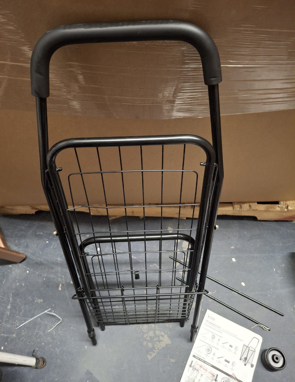 Open Box New DMI Utility Cart with Wheels to be used for Shopping, Grocery, Laundry and Stair Climber Cart, Weighs 7.5 Pounds but holds up to 90 Pound